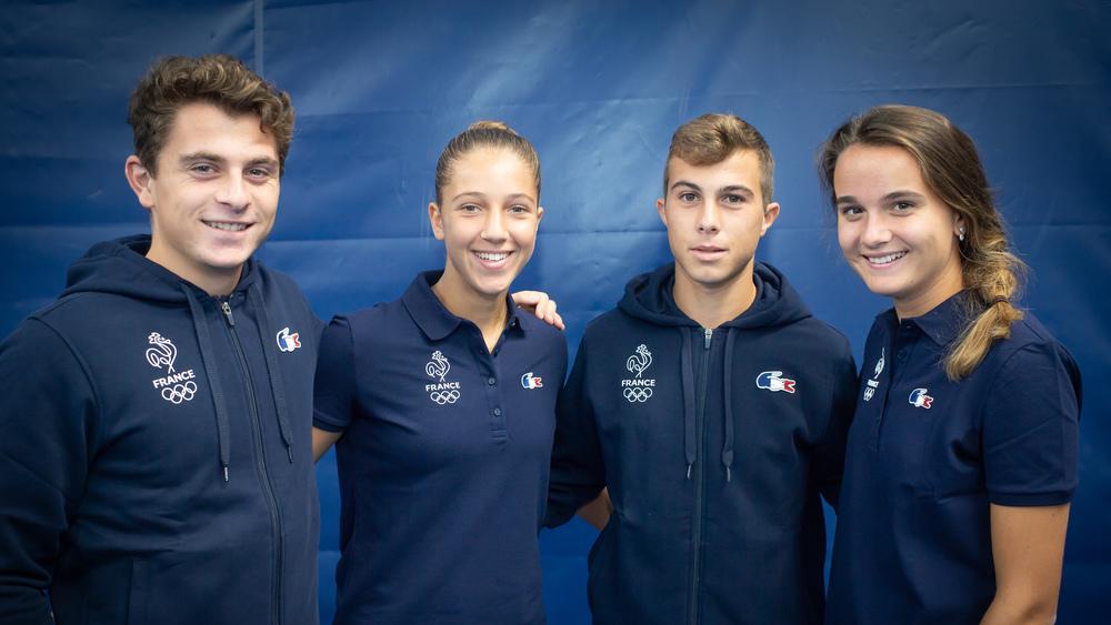 Clement Tabur, Hugo Gaston, Diane Parry, Clara Burel, Equipe de France, Jeux Olympiques de la Jeunesse 2018, 